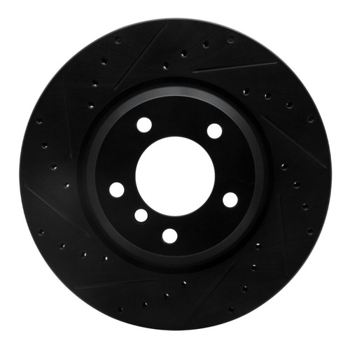 R1 06-12 BMW X1 (USA/Canada) Front Left Drilled & Slotted Black Brake Rotor