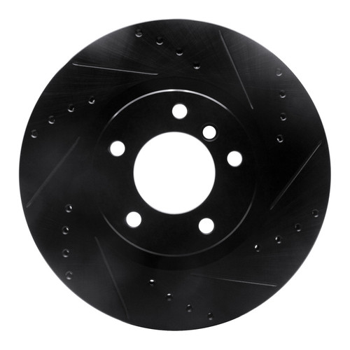 R1 95-02 BMW M3 Left Front Drilled & Slotted Black Brake Rotor