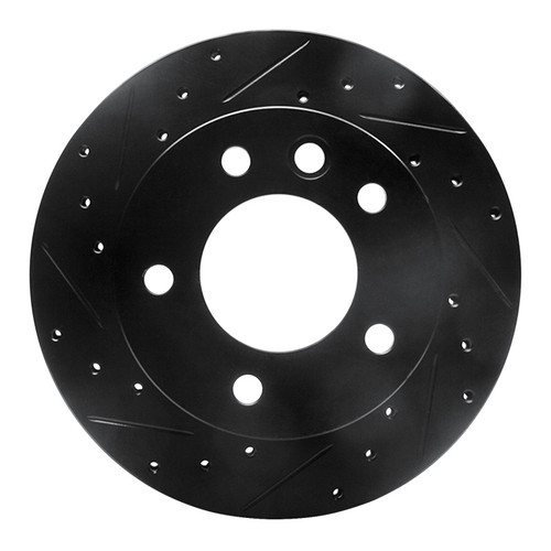 R1 02-06 Dodge Sprinter 3500 Front Left Drilled & Slotted Black Brake Rotor