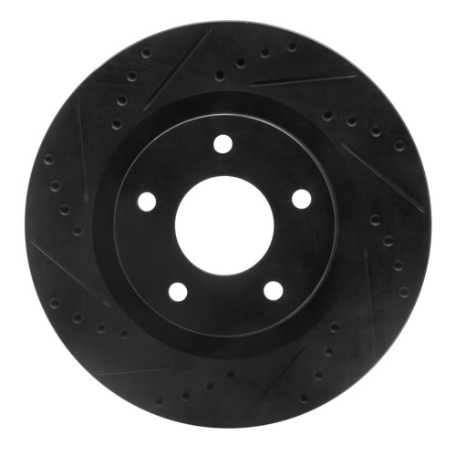 R1 07-25 Chrysler 200 Front Left Drilled & Slotted Black Brake Rotor