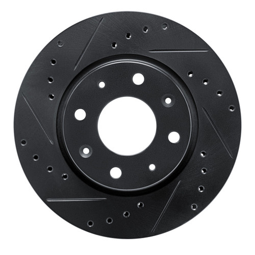 R1 04-09 Kia Spectra Front Left Drilled & Slotted Black Brake Rotor
