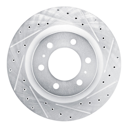 R1 2022-2025 Lexus LX600 Front Right Drilled & Slotted Silver Brake Rotor