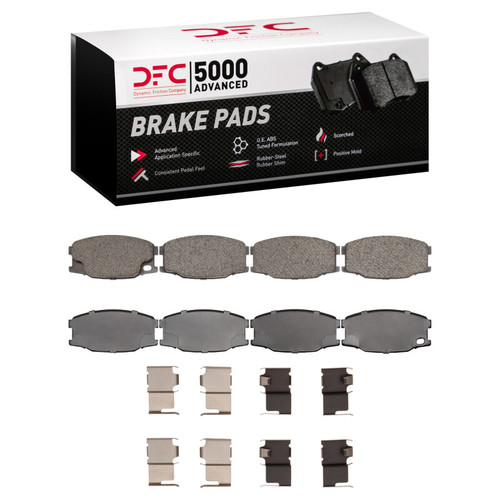 DFC 95-04 Mitsubishi Fuso FE Rear/Front 5000 Advanced Semi Metallic Brake Pads and Hardware Kit