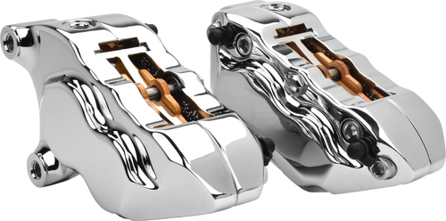 4 Pist Front Dual Caliper Kit Chrome W/ 11.8" Rotor