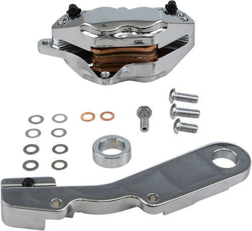4 Pist Rear Caliper Kit Chrome 25mm Flt 08-up