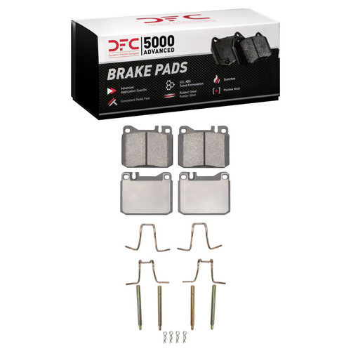 DFC 80-85 Mercedes-Benz 300D Front 5000 Advanced Low Metallic Brake Pads and Hardware Kit