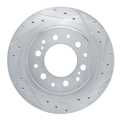 R1 2022-2025 Lexus GX550 Rear Right Drilled & Slotted Silver Brake Rotor