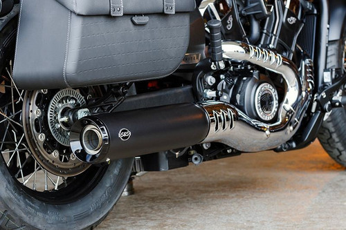 S&S Cycle 2025 Indian Scout 4.5in Grand National Slip-On Muffler - Black