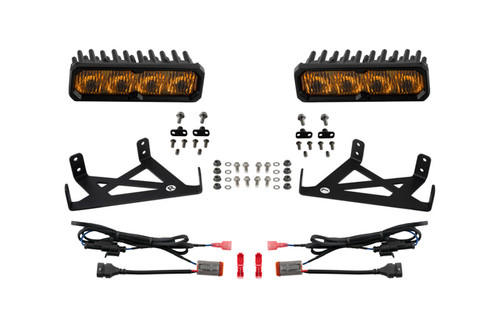 Diode Dynamics 2020-2022 Ford F-250 Super Duty F250 Fog SS6 Sport LED Kit Yellow 3000K