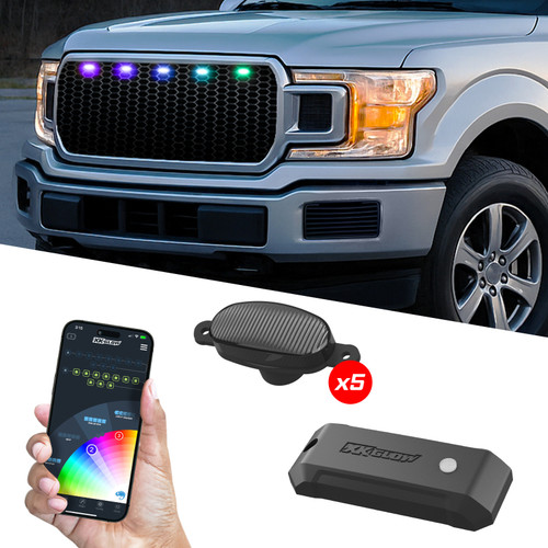 XK Glow XKmax Pre-Runner Style RGBW LED Grill Pods - 5pc