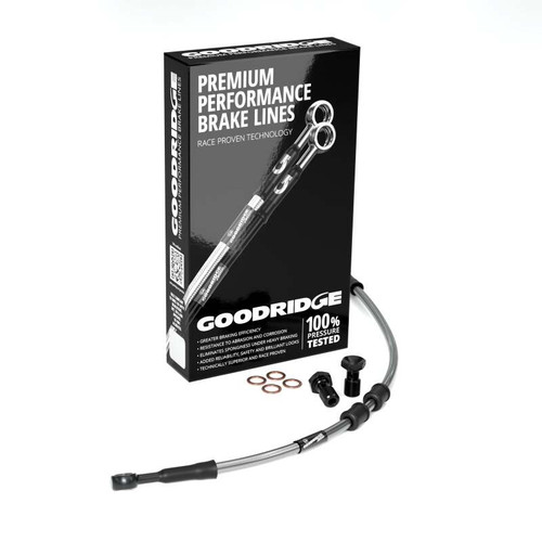 Goodridge 04-05 HD VRSD/VRSCX V-ROD +6in Clear Brake Line Kit w/Stainless Steel Fittings