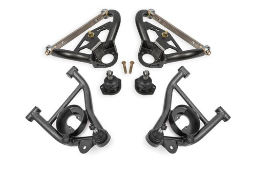 BMR 78-87 GM G-Body Adjustable Upper A-Arms Standard Ball Joint - Black Hammertone