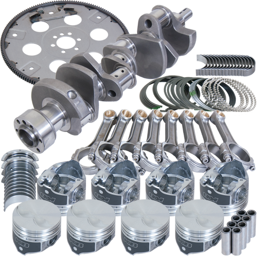Eagle Chevy 305 1Pc 3.480in Crank 5.700in I-Beam Rods 3.796in Pistons 168 Tooth FP Balanced Assembly