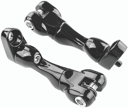 Kuryakyn Adjustable Passenger Peg Mounts for Harley-Davidson Touring and Indian Models Gloss Black