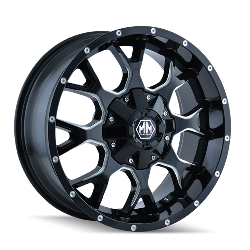 Mayhem 8015 Warrior 17x9 / 8x170 BP / 18mm Offset / 125.2mm Hub Gloss Black Milled Wheel