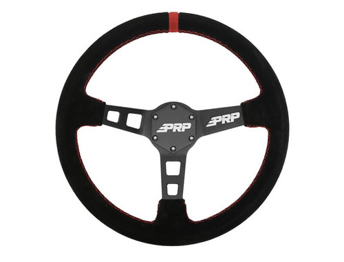 PRP Deep Dish Suede Steering Wheel - Red