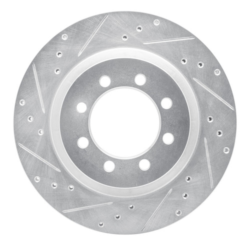 R1 68-76 Ford E-350 Econoline Front Left Drilled & Slotted Silver Brake Rotor