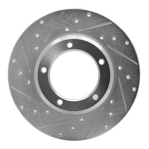 R1 74-99 Land Rover Discovery Front Left Drilled & Slotted Silver Brake Rotor