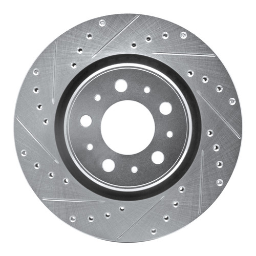 R1 98-04 Volvo C70 Front Left Drilled & Slotted Silver Brake Rotor