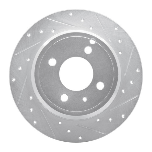 R1 93-95 Volvo 850 Rear Right Drilled & Slotted Silver Brake Rotor