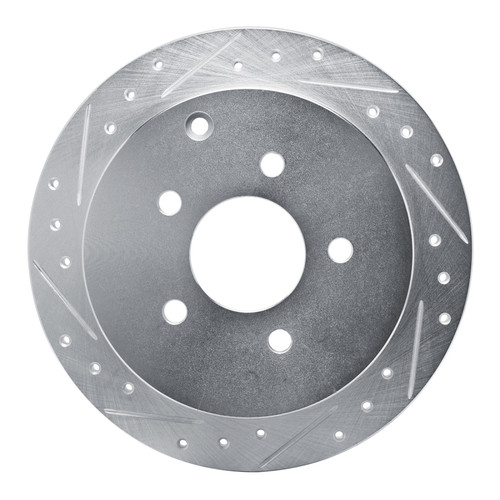 R1 01-07 Buick Rendezvous Rear Left Drilled & Slotted Silver Brake Rotor