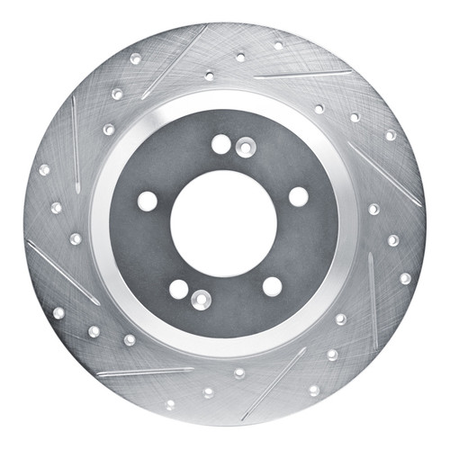 R1 19-22 Hyundai Veloster N Rear Left Drilled & Slotted Silver Brake Rotor