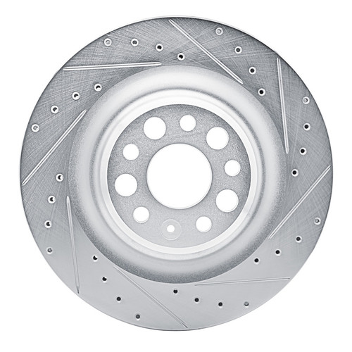 R1 21-25 Tesla Model S Rear Right Drilled & Slotted Silver Brake Rotor