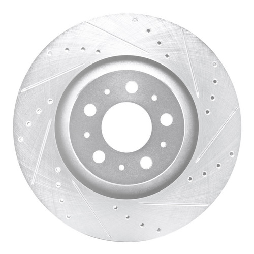R1 20-25 Tesla Model Y Rear Right Drilled & Slotted Silver Brake Rotor