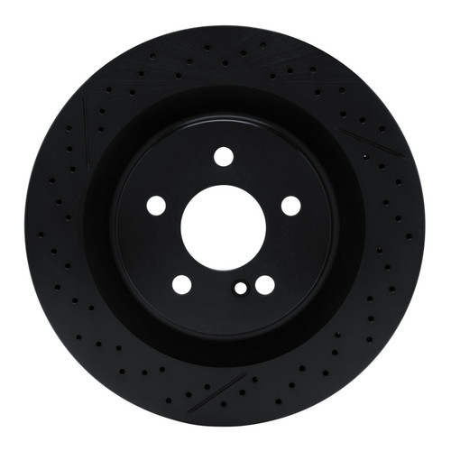 R1 05-11 Mercedes-Benz CLK63 AMG Rear Drilled & Slotted Black Brake Rotor