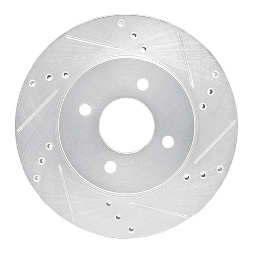 R1 11-25 Nissan March (Mexico) Front Right Drilled & Slotted Silver Brake Rotor
