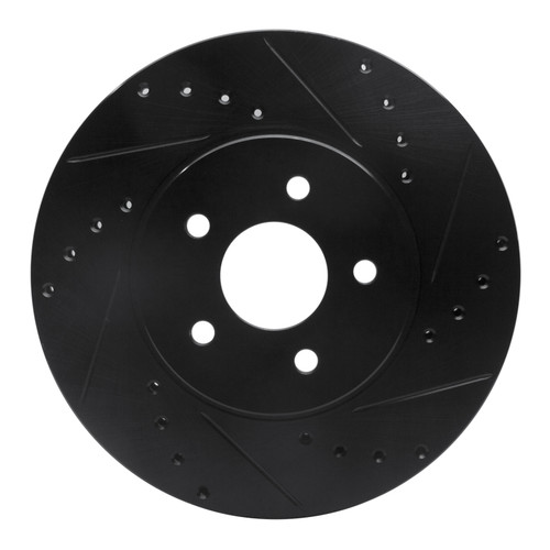 R1 01-08 Ford Mondeo (Mexico) Front Right Drilled & Slotted Black Brake Rotor