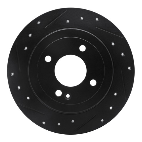 R1 12-25 Dodge Attitude (Mexico) Rear Left Drilled & Slotted Black Brake Rotor