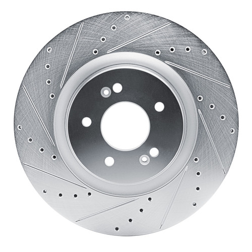 R1 21-26 Hyundai SONATA Front Left Drilled & Slotted Silver Brake Rotor
