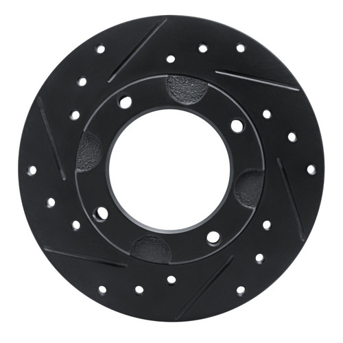 R1 76-81 Honda Accord Hatchback Front Left Drilled & Slotted Black Brake Rotor