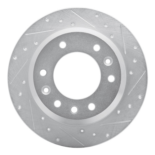 R1 06-14 Hyundai Entourage Rear Right Drilled & Slotted Silver Brake Rotor