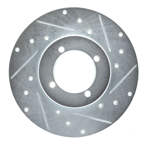 R1 74-78 Nissan 260Z Front Right Drilled & Slotted Silver Brake Rotor