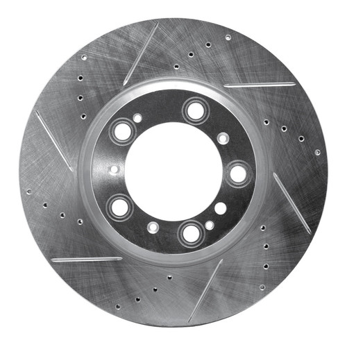 R1 99-23 Porsche 911 Left Rear Drilled & Slotted Silver Brake Rotor