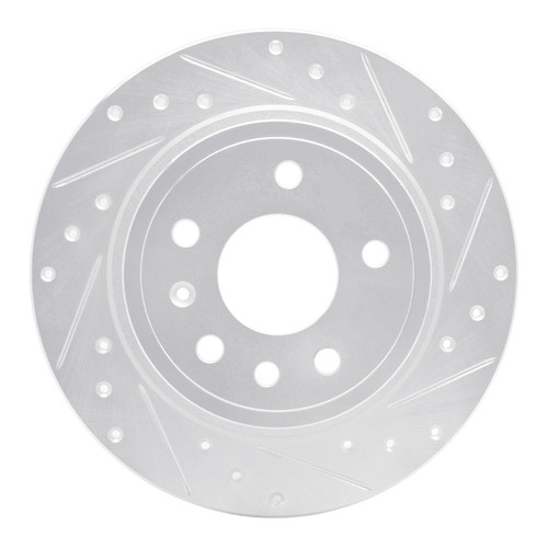 R1 99-10 Saab 9-5 Rear Right Drilled & Slotted Silver Brake Rotor
