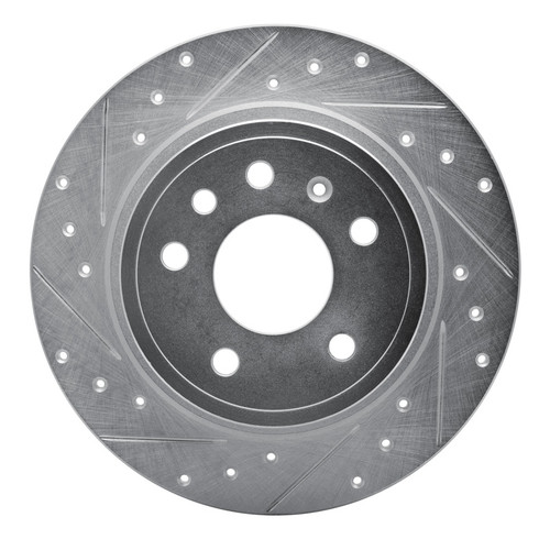 R1 99-10 Saab 9-5 Rear Left Drilled & Slotted Silver Brake Rotor