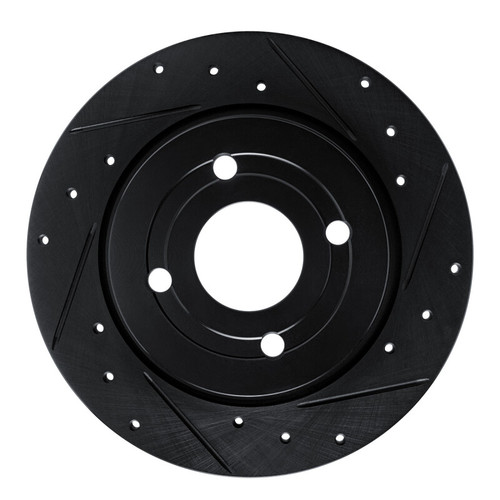 R1 18-22 Ford Ecosport Rear Right Drilled & Slotted Black Brake Rotor