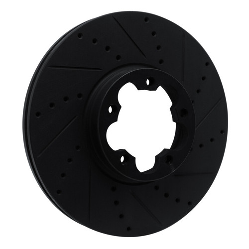 R1 15-25 Ford Transit-350 HD/DRW Front Right Drilled & Slotted Black Brake Rotor