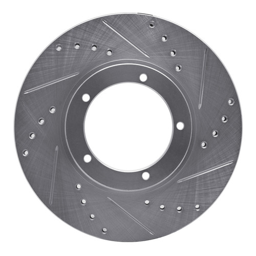 R1 67-88 Porsche 911 Front Right Drilled & Slotted Silver Brake Rotor