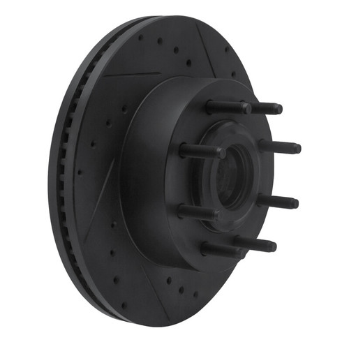 R1 11-25 Ford F-350 Super Duty 2WD Front Right Drilled & Slotted Black Brake Rotor