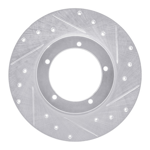 R1 65-76 Porsche 911 Front Right Drilled & Slotted Silver Brake Rotor