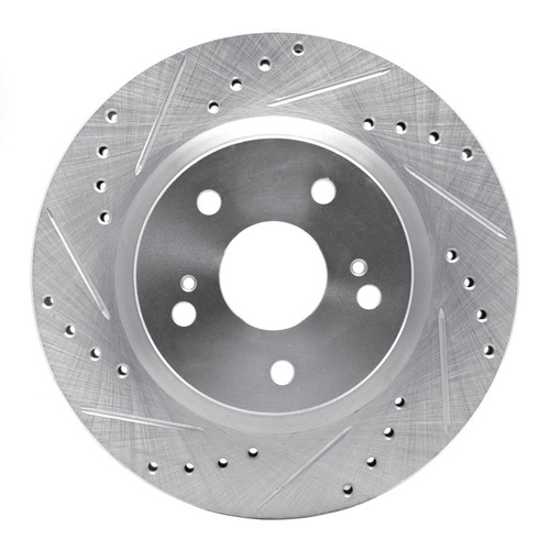 R1 06-17 Suzuki Grand Vitara Front Left Drilled & Slotted Silver Brake Rotor