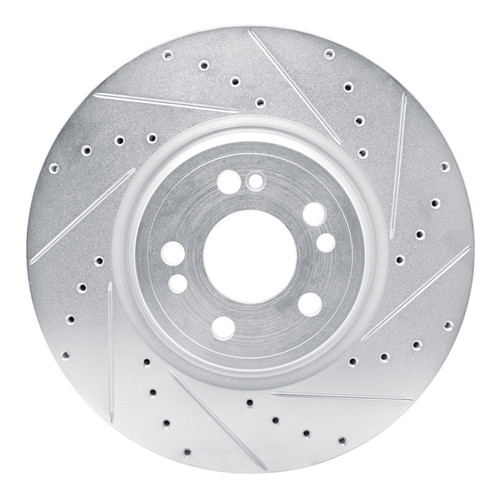 R1 20-25 Mercedes-Benz GLE350 Front Right Drilled & Slotted Silver Brake Rotor