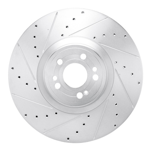 R1 20-26 Mercedes-Benz GLE350 Front Left Drilled & Slotted Silver Brake Rotor