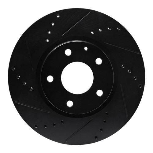 R1 13-19 Mazda 6 Front Left Drilled & Slotted Black Brake Rotor
