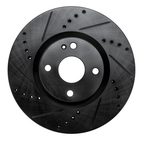 R1 16-25 Fiat 124 Spider Front Left Drilled & Slotted Black Brake Rotor