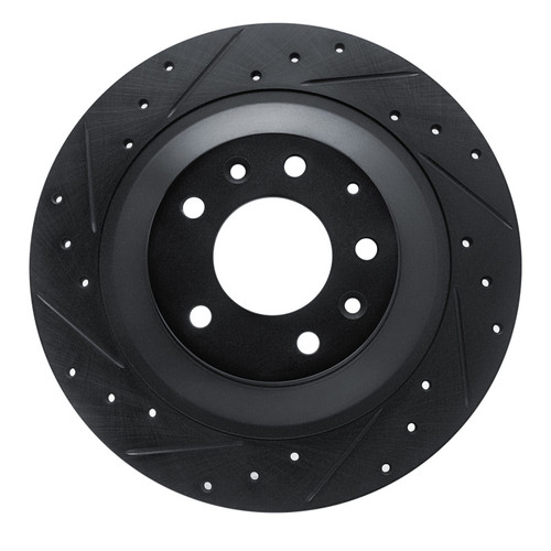 R1 06-07 Mazda 6 Rear Left Drilled & Slotted Black Brake Rotor